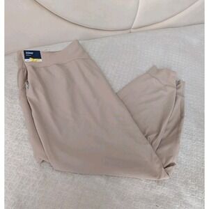 2X NWT, Women Old Navy Beige Joggers Leggings, High Rise, Go-Dry Athleisure